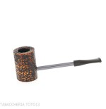 Compass Poker Pipe in Dark Rusticated Briar, Cherrywood Shape - Duke-Nording