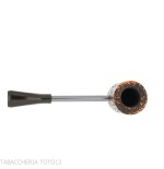 Compass Poker Pipe in Dark Rusticated Briar, Cherrywood Shape - Duke-Nording