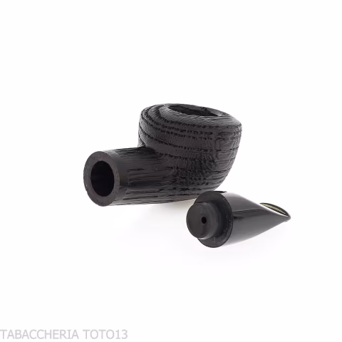 Pipe en forme de pot en bruyère fossilisée et calebasse inversée - Pipe Pour le Tabac - Bois fossile