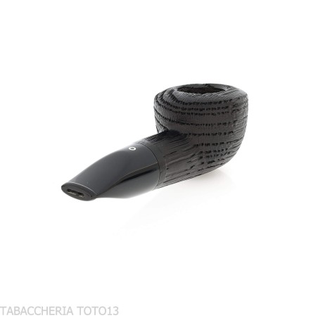 Reverse Pot-shaped pipe in reverse calabash, black briar - Tobacco Pipes - Bog oak