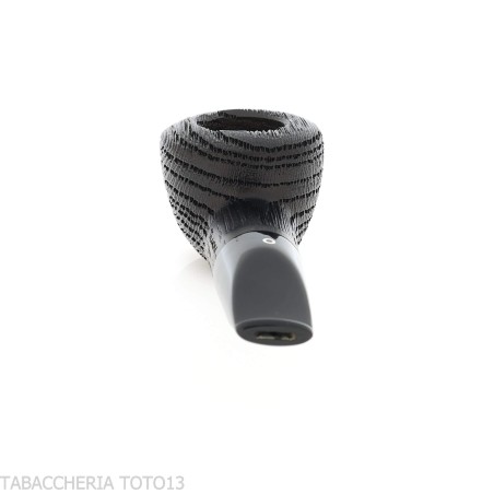 Reverse Pot-shaped pipe in reverse calabash, black briar - Tobacco Pipes - Bog oak