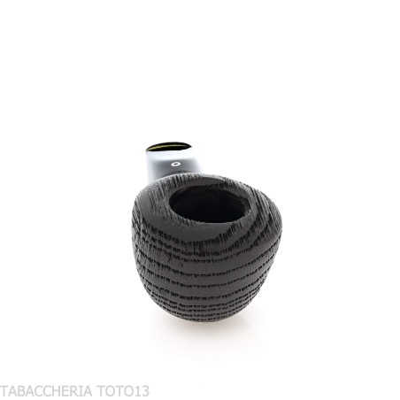 Reverse Pot-shaped pipe in reverse calabash, black briar - Tobacco Pipes - Bog oak