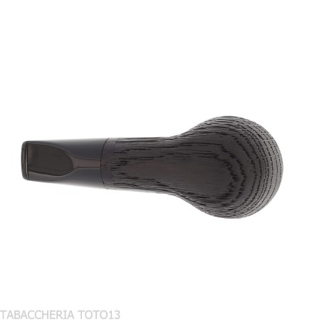 Reverse Pot-shaped pipe in reverse calabash, black briar - Tobacco Pipes - Bog oak