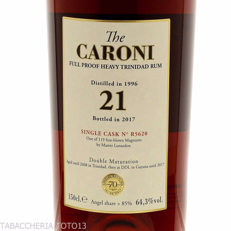 Caroni 21 Y.O. Guyana 1996 Heavy single cask R 5620 Vol.64,3% Cl.150 - Destilliert