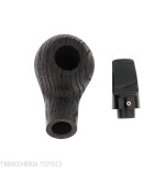 Reverse Series Pipe, Apple Shape, Reverse Calabash, Bog oak - Tobacco Pipes - Bog oak