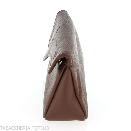 Sac à pipe Brebbia en cuir marron orné de motifs de selle - Accessoires pour pipes