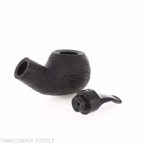 Reverse Series Pipe, Apple Bent, Reverse Calabash, Sandblasted Briar - Tobacco Pipes - Natural root