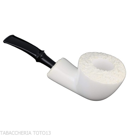 Bent Dublin pipe in sea foam, glossy white Meerschaum - Tobacco Pipes - Sea foam - seppiolite