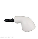Bent Dublin pipe in sea foam, glossy white Meerschaum - Tobacco Pipes - Sea foam - seppiolite