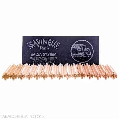 Filtro de balsa de Savinelli 9 mm para pipa - Accesorios para pipas de tabaco