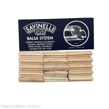 Filtre en balsa Savinelli 9mm para pipe - Accessoires pour pipes - Bois