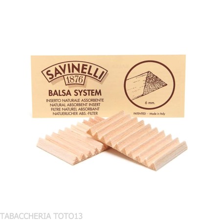 Filtros de balsa de 6 mm de Savinelli, paquete individual de 20 - Accesorios para pipas de tabaco