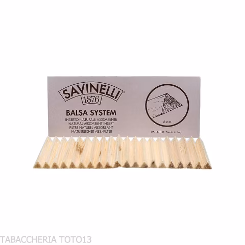 Balsa filters 6 mm by Savinelli, single pack of 20 - Accessories for tobacco pipes - Wood