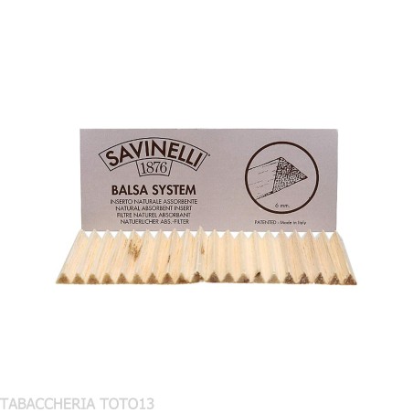 Filtri balsa 6 mm by Savinelli confezione singola da 20 pz. - Accessori Per Pipe