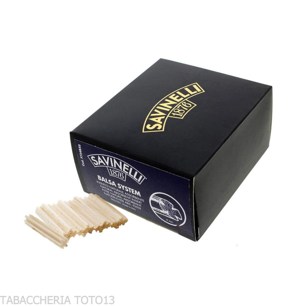 Balsaholzfilter 9 mm von Savinelli, Einzelpackung mit 50 Stück - Zubehör für Tabakpfeifen