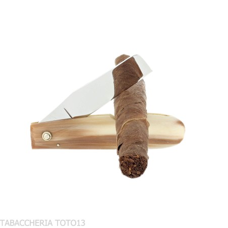 Coltello tagliasigari Berti 196 Toscano manico corno di bue - Accessori Per Sigari