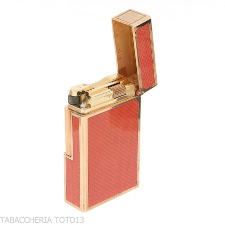 Accendino St Dupont Linea 1 lacca contemporanea rosa placcato oro - Accendini