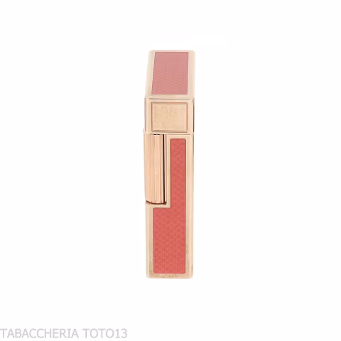 Briquet St. Dupont Ligne 1, laque rose contemporaine, plaqué or - Briquets - Laiton