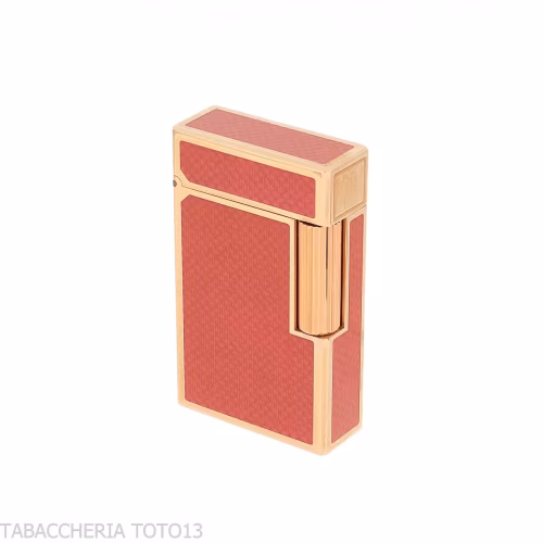 St. Dupont Line 1 Feuerzeug, Modernes Rosa Lack, Vergoldet-S.T. Dupont