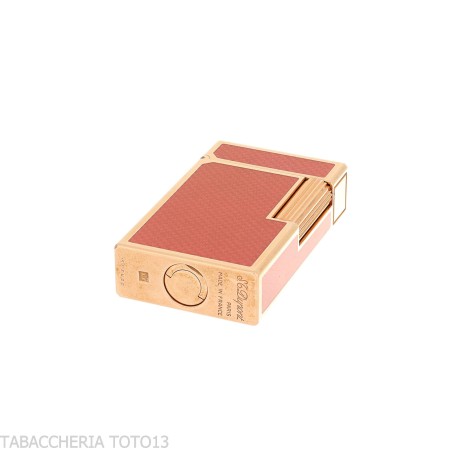 Encendedor St. Dupont Línea 1, Laca Rosa Contemporánea, Baño de Oro - Alumbradores