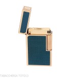 Accendino St Dupont Linea 1 lacca contemporanea blu placcato oro - Accendini