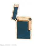 Encendedor St. Dupont Línea 1, Laca Azul Contemporánea, Baño de Oro - Alumbradores