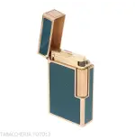 Encendedor St. Dupont Línea 1, Laca Azul Contemporánea, Baño de Oro - Alumbradores