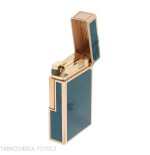 Briquet St. Dupont Ligne 1, laque bleue contemporaine, plaqué or - Briquets - Laiton