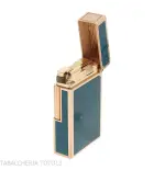 Encendedor St. Dupont Línea 1, Laca Azul Contemporánea, Baño de Oro - Alumbradores