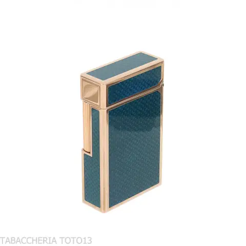 Encendedor St. Dupont Línea 1, Laca Azul Contemporánea, Baño de Oro - Alumbradores