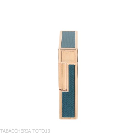 Encendedor St. Dupont Línea 1, Laca Azul Contemporánea, Baño de Oro - Alumbradores