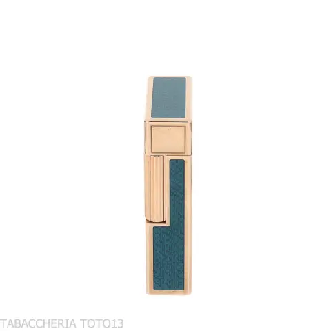 Encendedor St. Dupont Línea 1, Laca Azul Contemporánea, Baño de Oro - Alumbradores