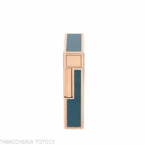 St. Dupont Line 1 Lighter, Contemporary Blue Lacquer, Gold-Plated - Lighters - Brass