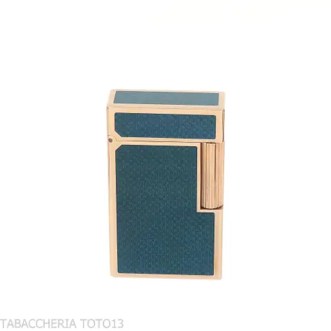 Encendedor St. Dupont Línea 1, Laca Azul Contemporánea, Baño de Oro - Alumbradores
