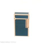 Accendino St Dupont Linea 1 lacca contemporanea blu placcato oro - Accendini