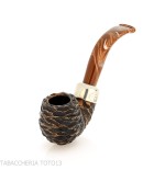 Peterson Derry Rusticated 230 Fishtail shape Bent Billiard - Tobacco Pipes - Natural root