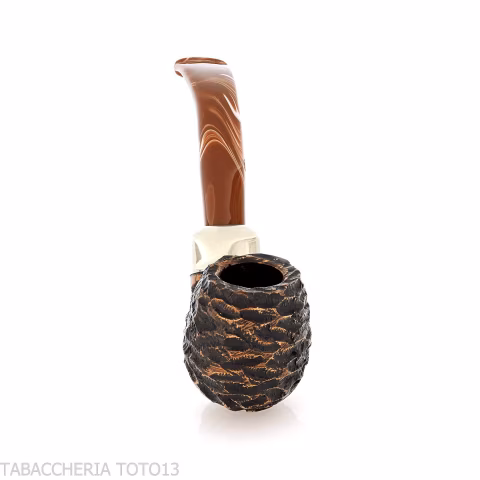 Peterson Derry Rusticated 230 Fishtail shape Bent Billiard-Peterson