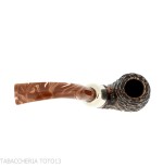 Peterson Derry Rusticated 230 Fishtail shape Bent Billiard - Tobacco Pipes - Natural root