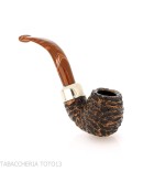 Peterson Derry Rusticated 230 Fishtail shape Bent Billiard - Tobacco Pipes - Natural root
