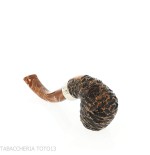 Peterson Derry Rusticated 230 Fishtail shape Bent Billiard - Tobacco Pipes - Natural root