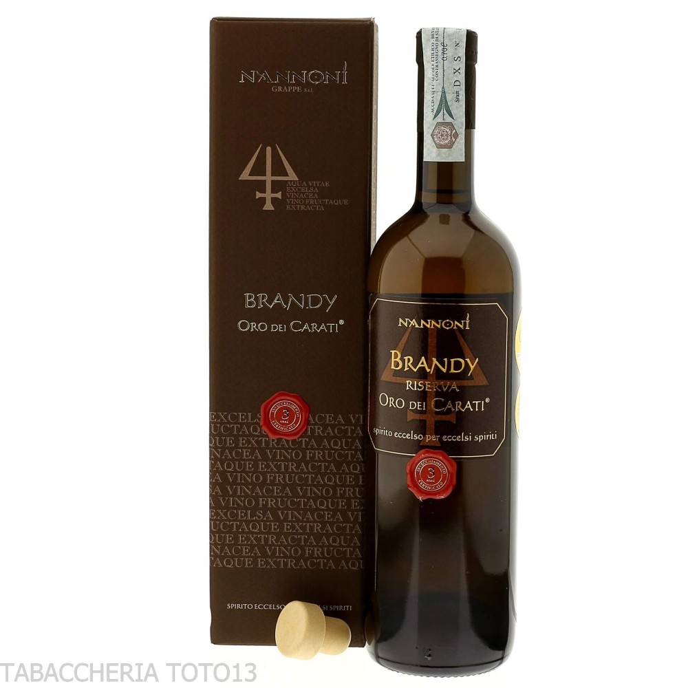 Nannoni brandy Riserva oro dei Carati Vol.42% Cl.70 - Destilliert
