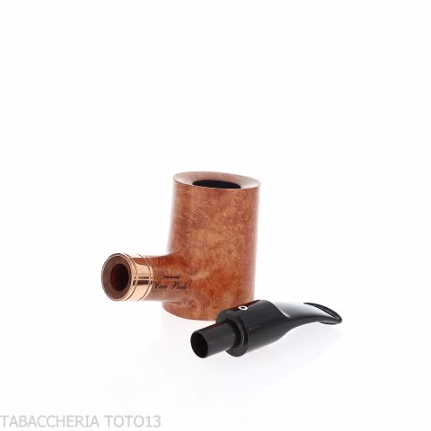 Brass whiskey pipe cherrywood shape in natural briar - Tobacco Pipes - Natural root
