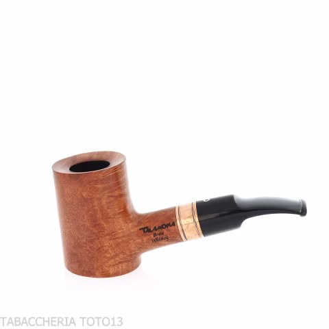 Brass whiskey pipe cherrywood shape in natural briar - Tobacco Pipes - Natural root