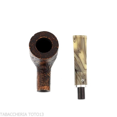 Revolution Mammuth Straight Billiard-Shaped Sandblasted Briar Pipe-Talamona