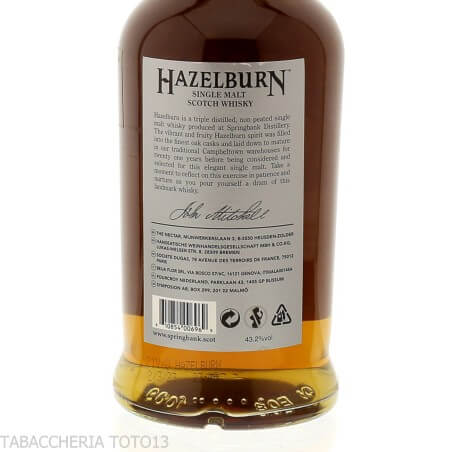Hazelburn 21 Y.O. limited edition Vol.43,2% Cl.70 - Spiritueux - Malt