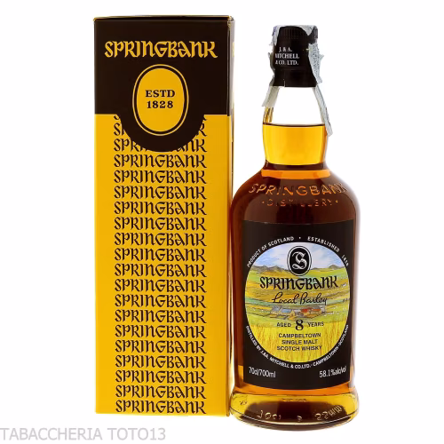 Springbank local barley 8 Y.O. Single Malt Vol.58,1% Cl.70-Whisky