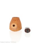 Demua pipe in the shape of a volcano, sandblasted light briar-Demua