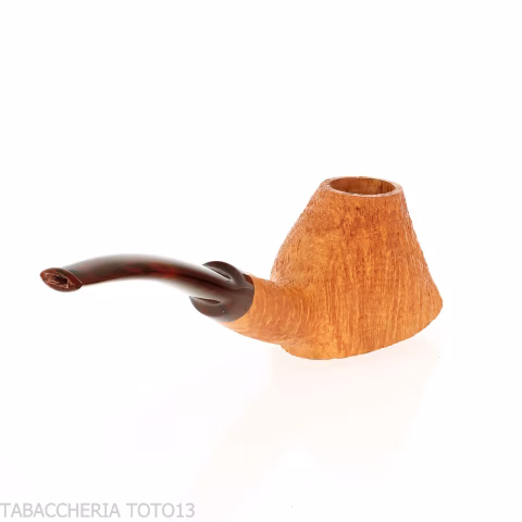 Demua pipe in the shape of a volcano, sandblasted light briar-Demua