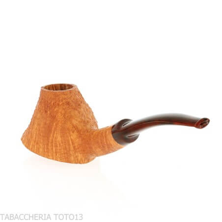 Pipa de demua con forma de volcán, brezo claro arenado.-Demua