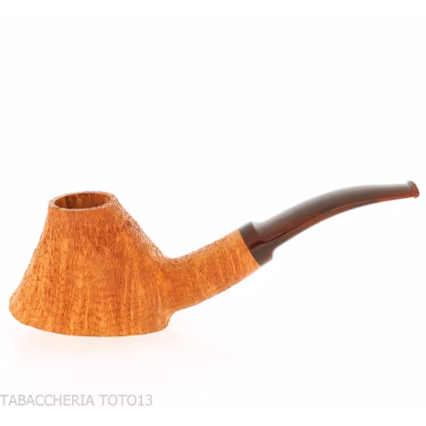 Demua pipe in the shape of a volcano, sandblasted light briar-Demua